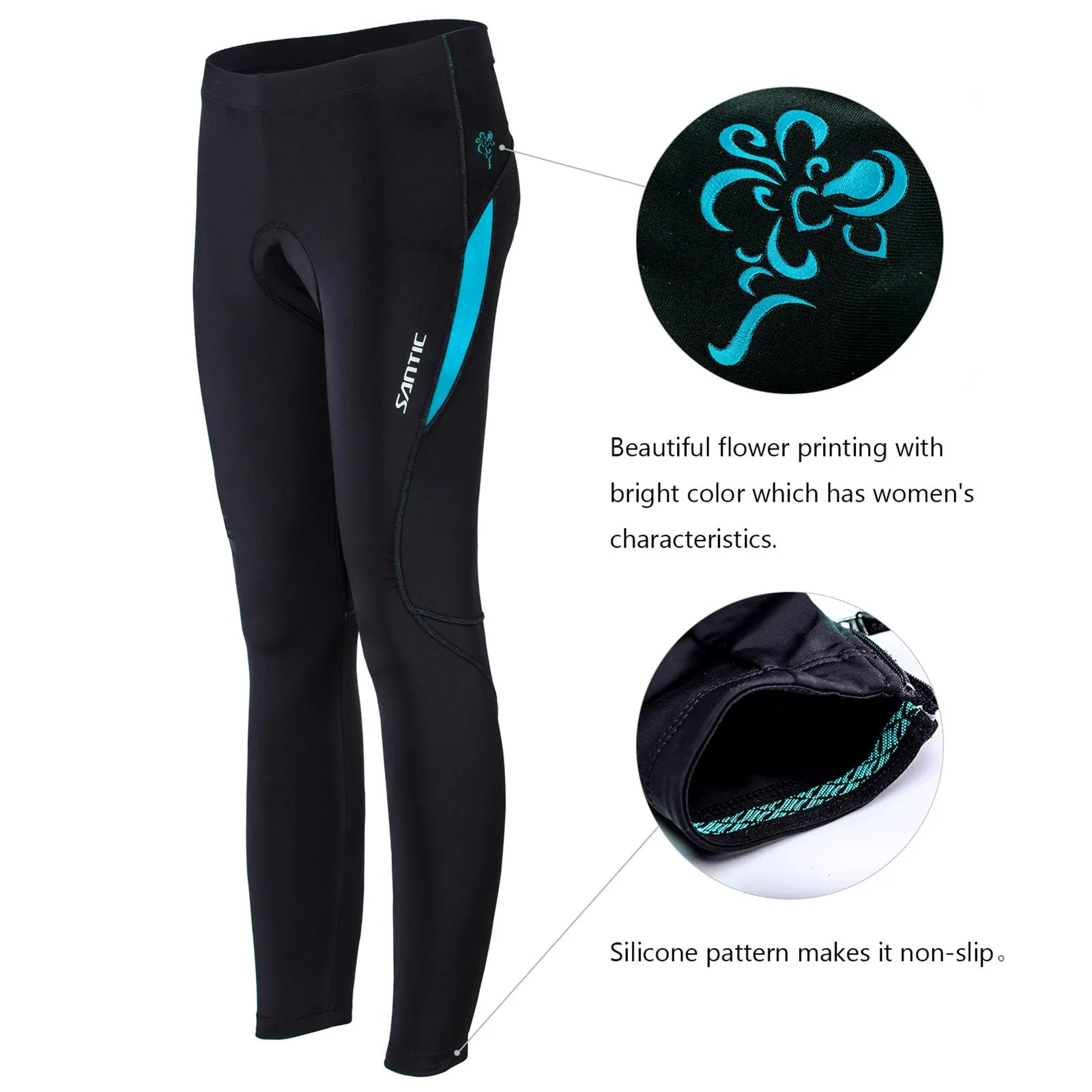 Santic Parni Blue Women Padded Cycling Pants