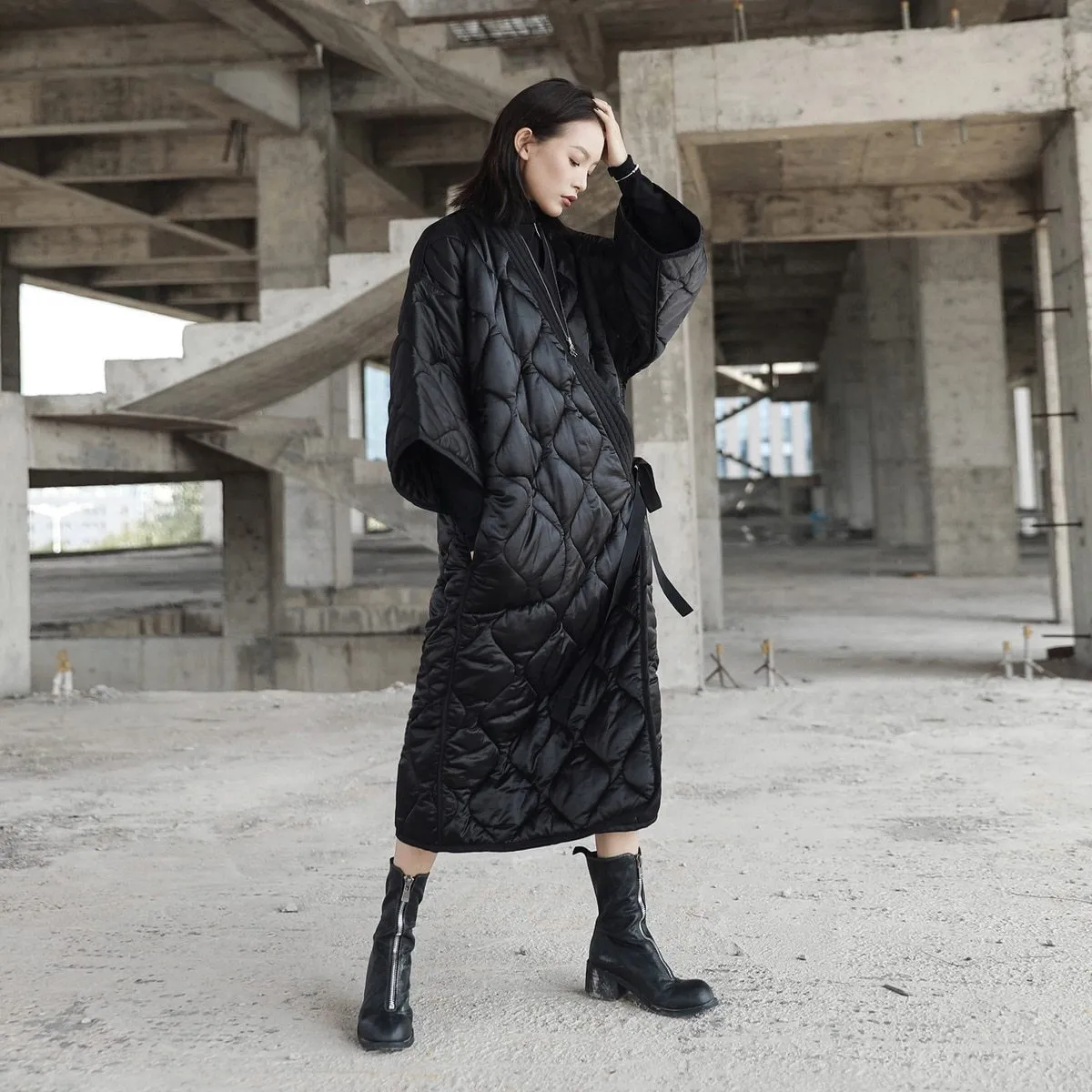 Satoko V-collar Quilted Coat