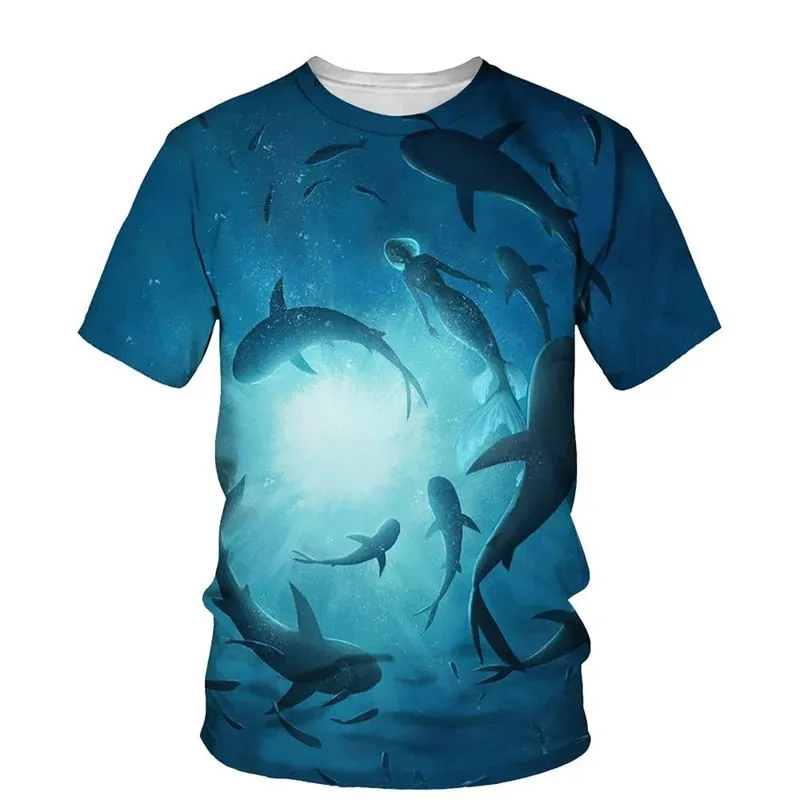 Scuba diving T-Shirt for Men | Shark Print