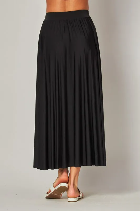 SKIRT- ITY Stretchy Soft Long Pleated Skirt