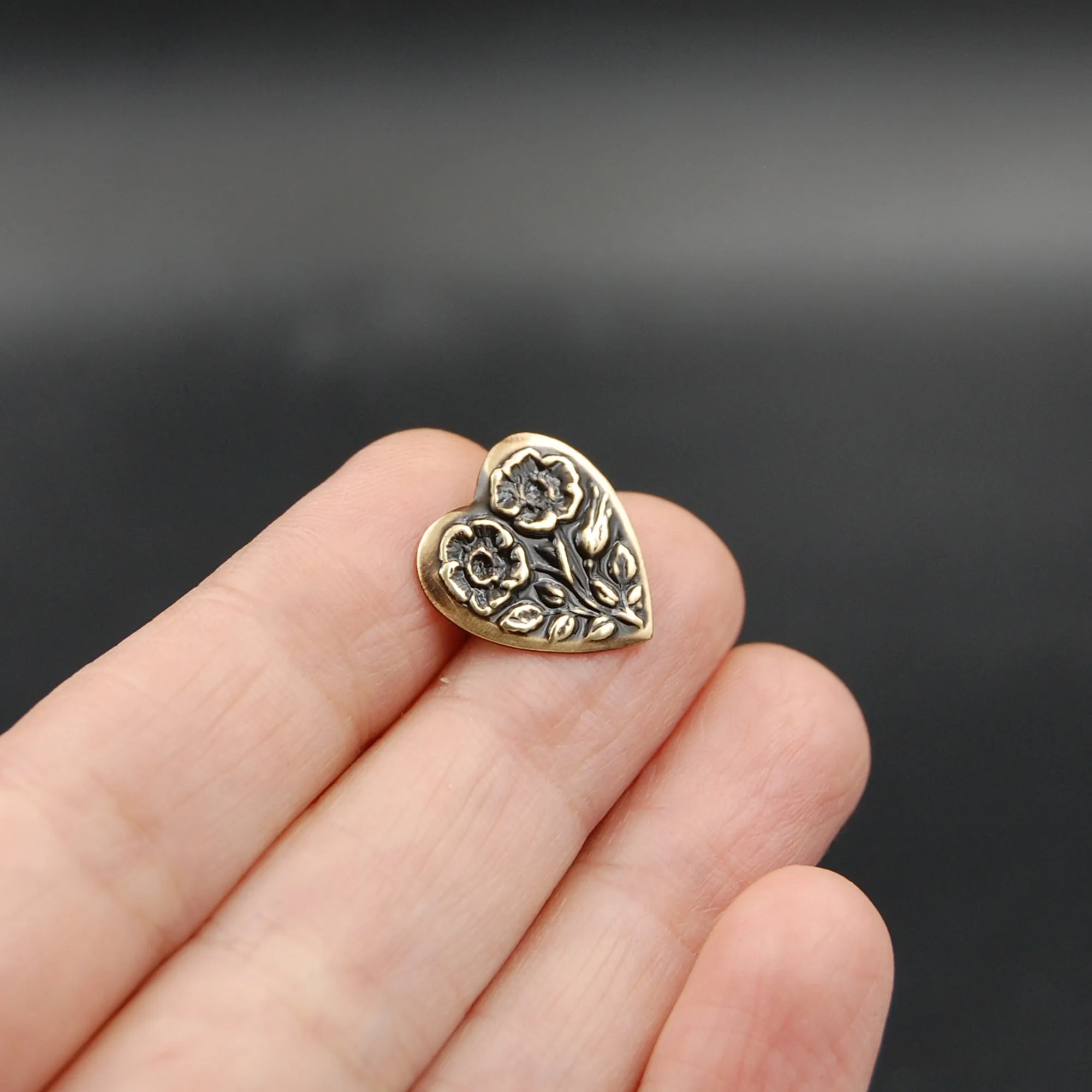 Small Victorian Heart Lapel Pin or Brooch with Locking Pin Back