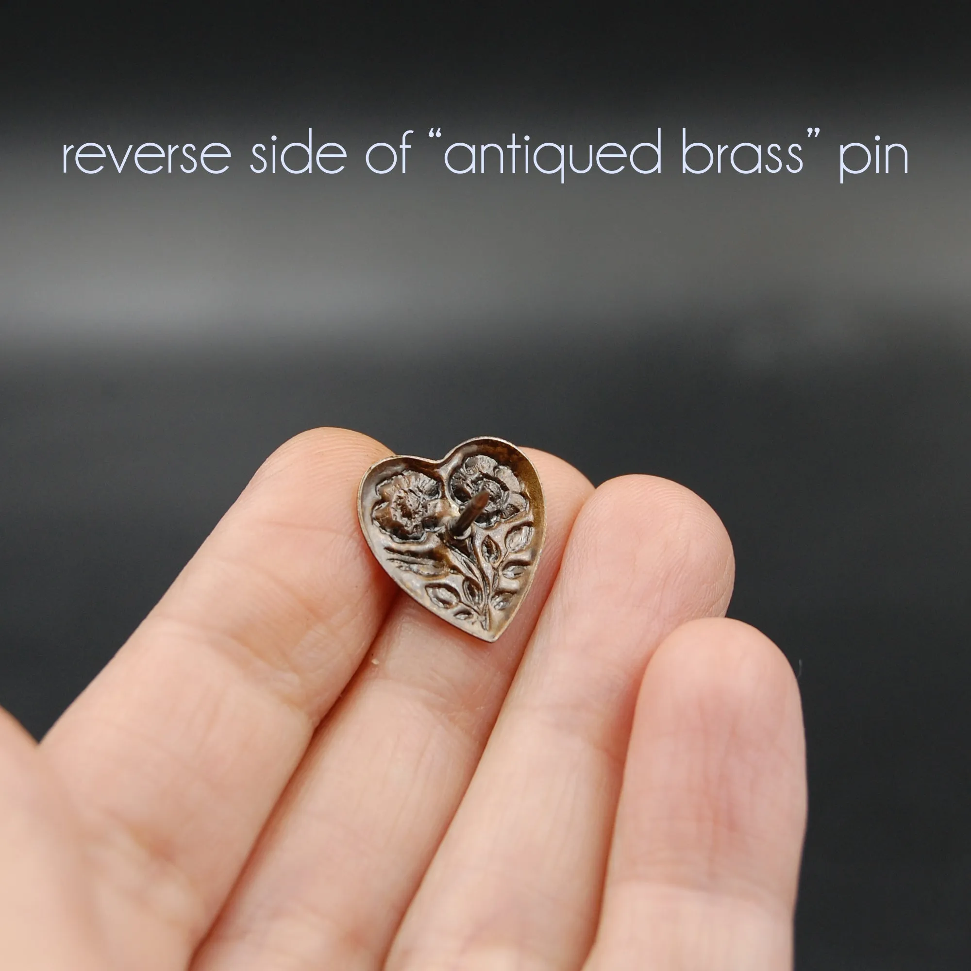 Small Victorian Heart Lapel Pin or Brooch with Locking Pin Back