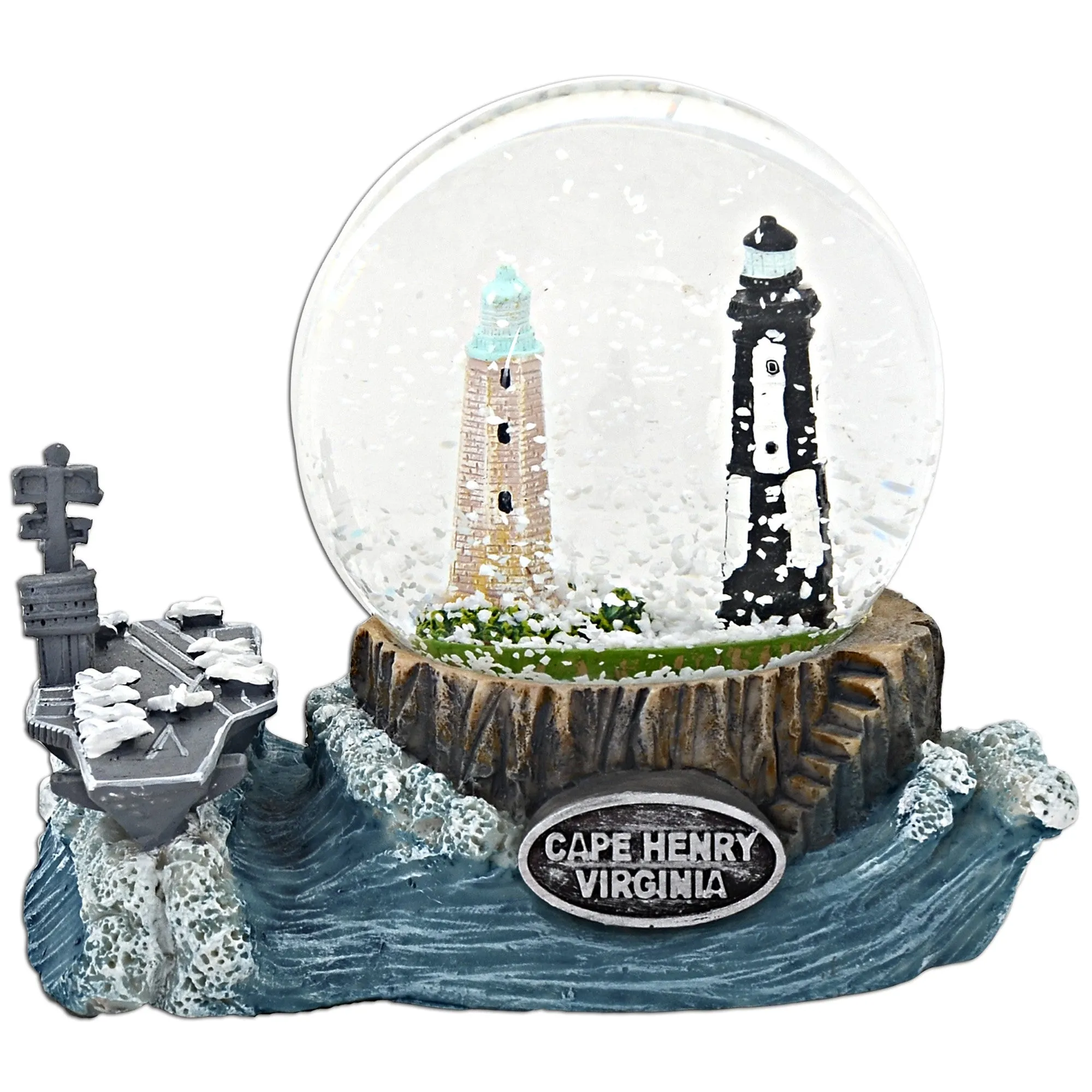 SNVA6 Snow Globe Statue Carrier with Lighthouses Cape Henry VA