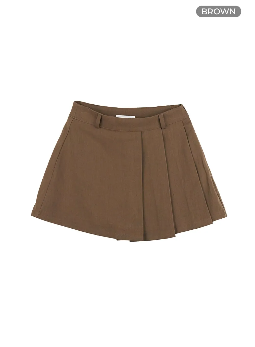 Solid Pleated Mini Skirt CS404