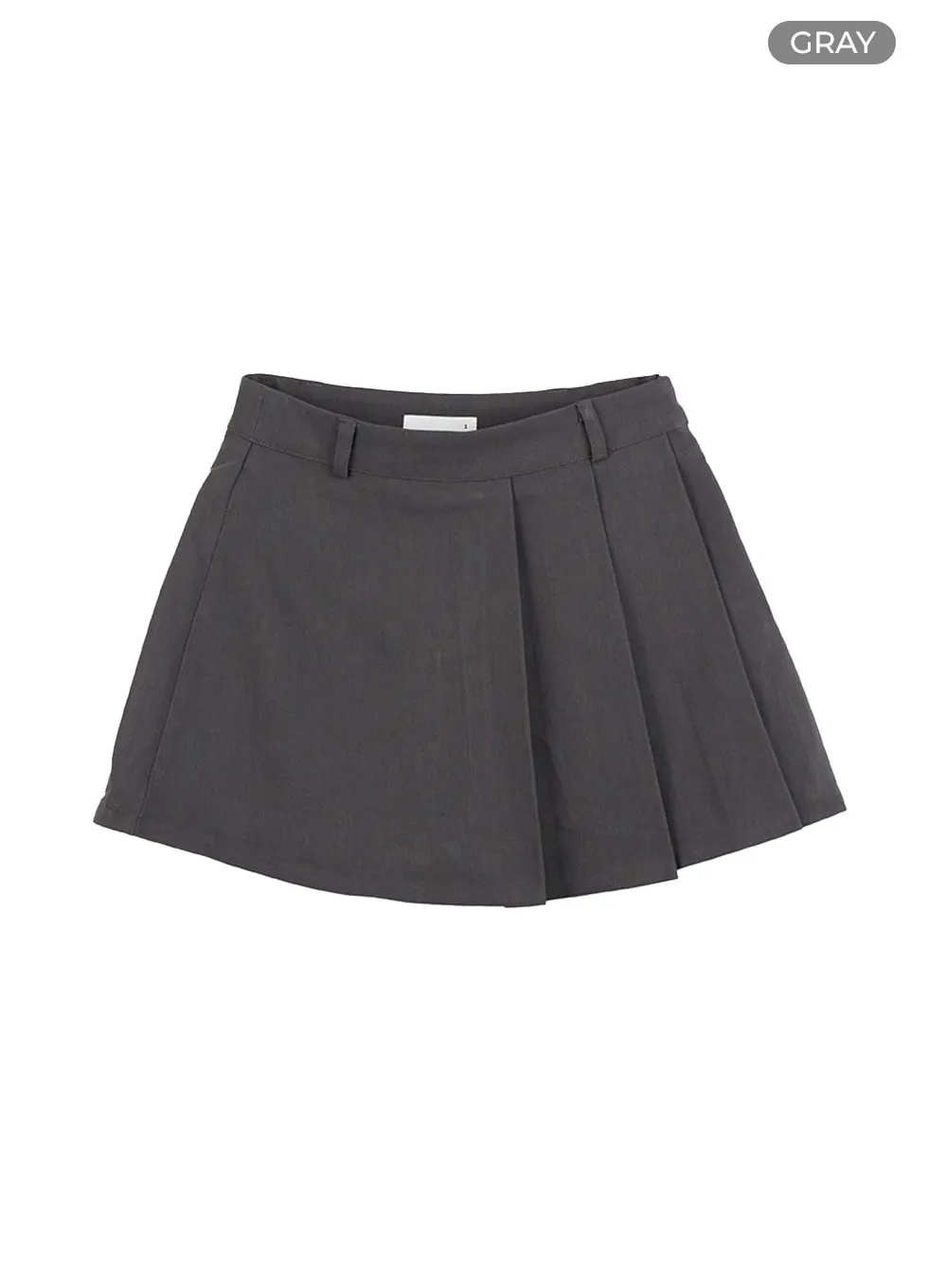 Solid Pleated Mini Skirt CS404