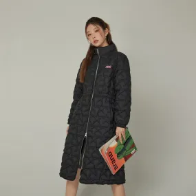 Star Quilted Padded Long Coat