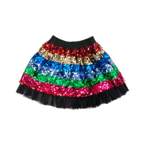 Striped Sequin Skirt