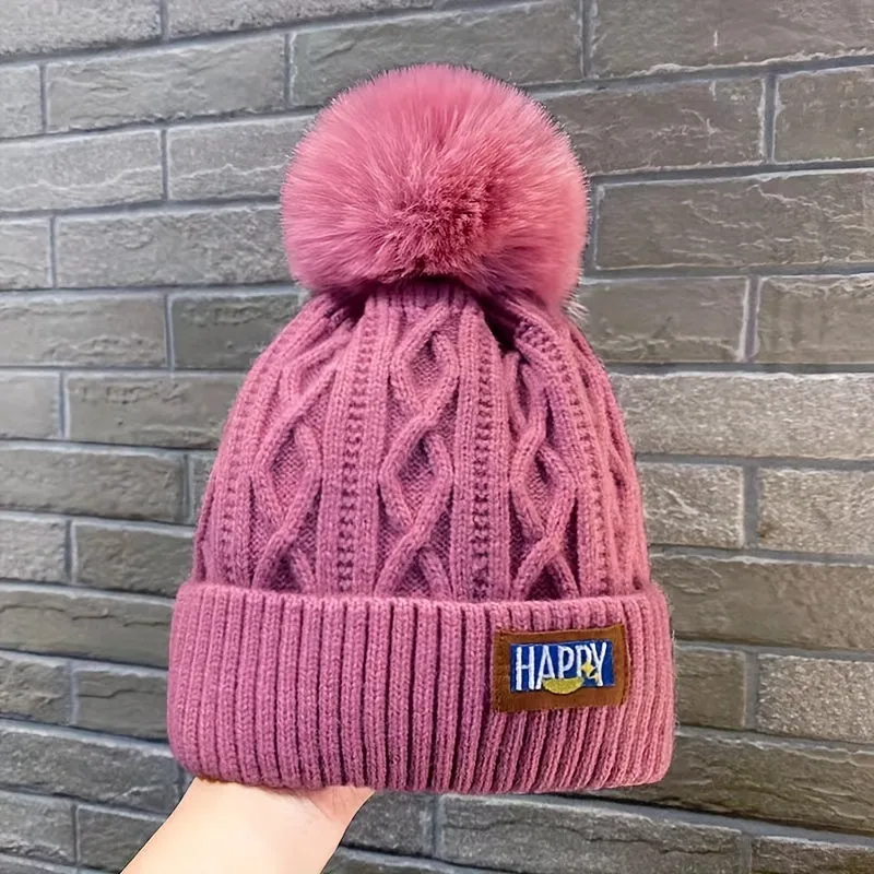 Stylish Winter Pom Beanie  Warm Classic Coldproof Elastic