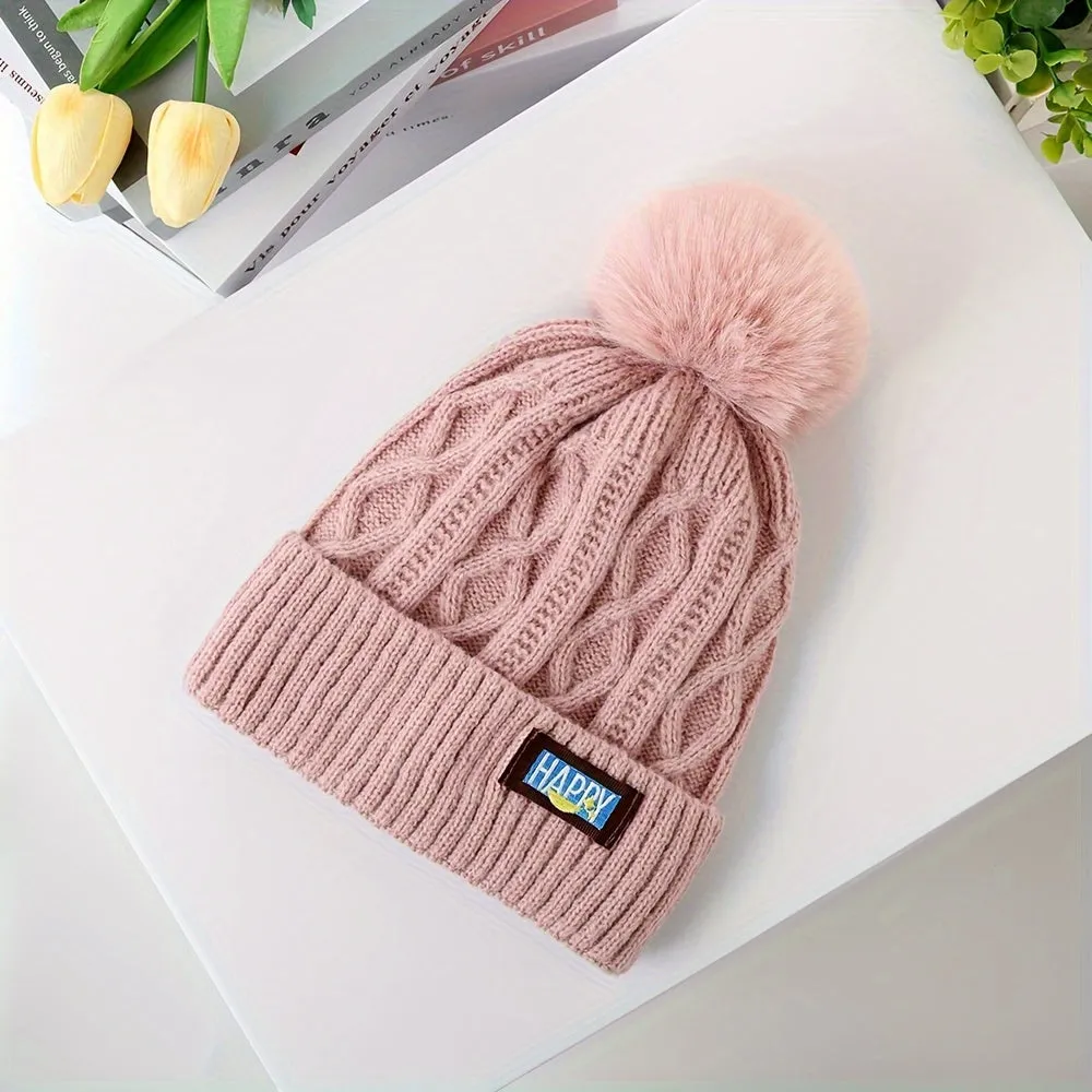 Stylish Winter Pom Beanie  Warm Classic Coldproof Elastic