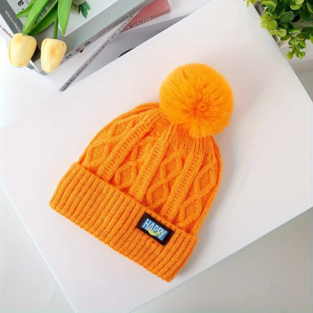 Stylish Winter Pom Beanie  Warm Classic Coldproof Elastic