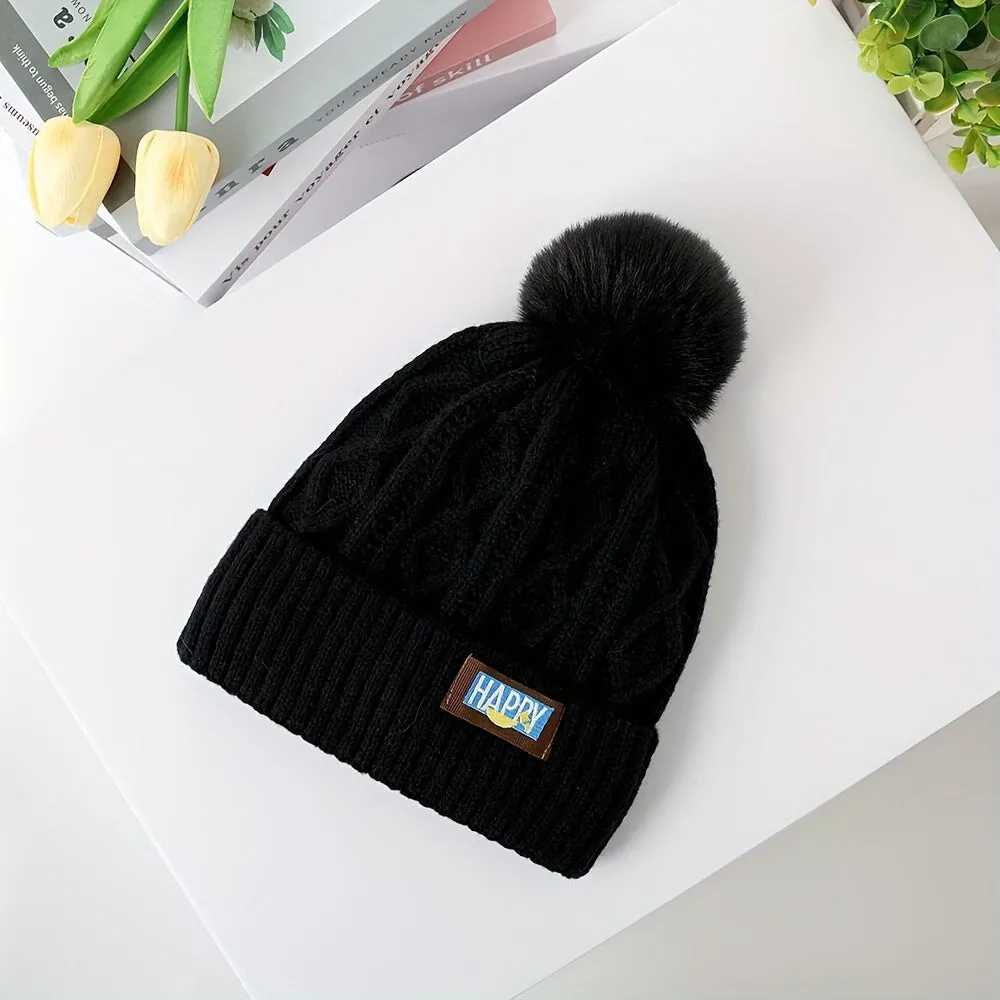 Stylish Winter Pom Beanie  Warm Classic Coldproof Elastic