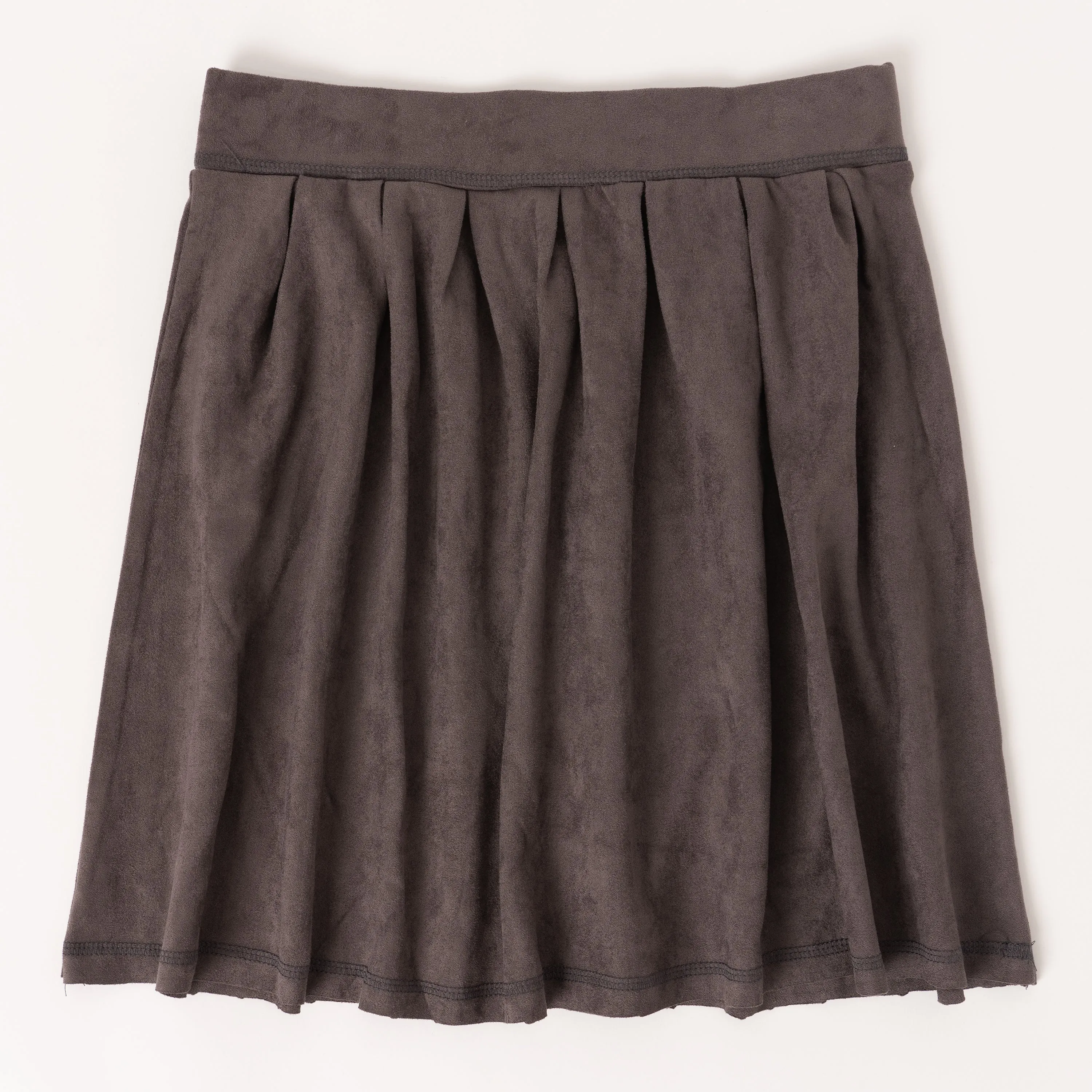 Suede Pleated Skirt