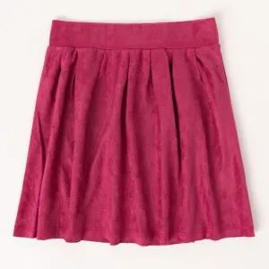 Suede Pleated Skirt