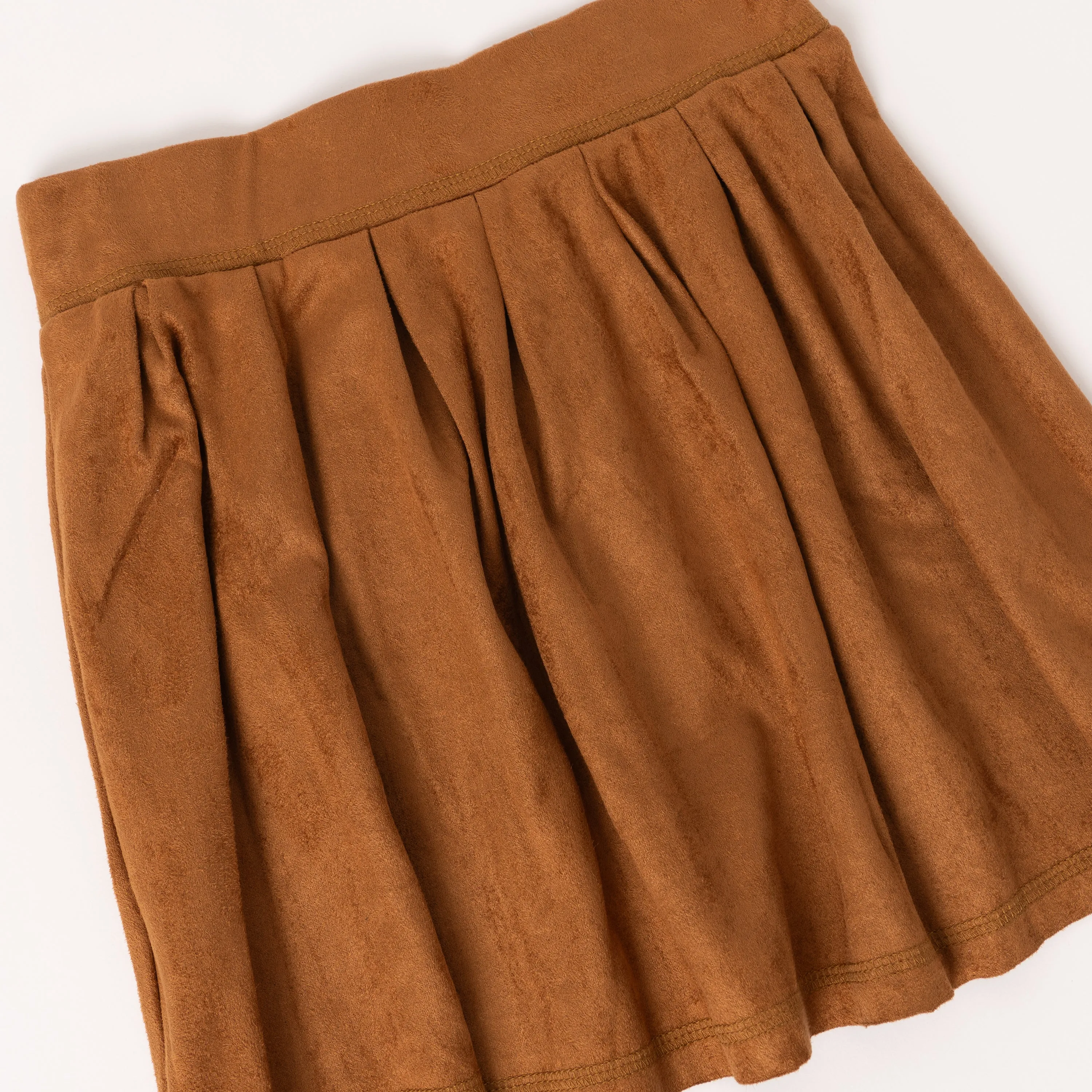 Suede Pleated Skirt