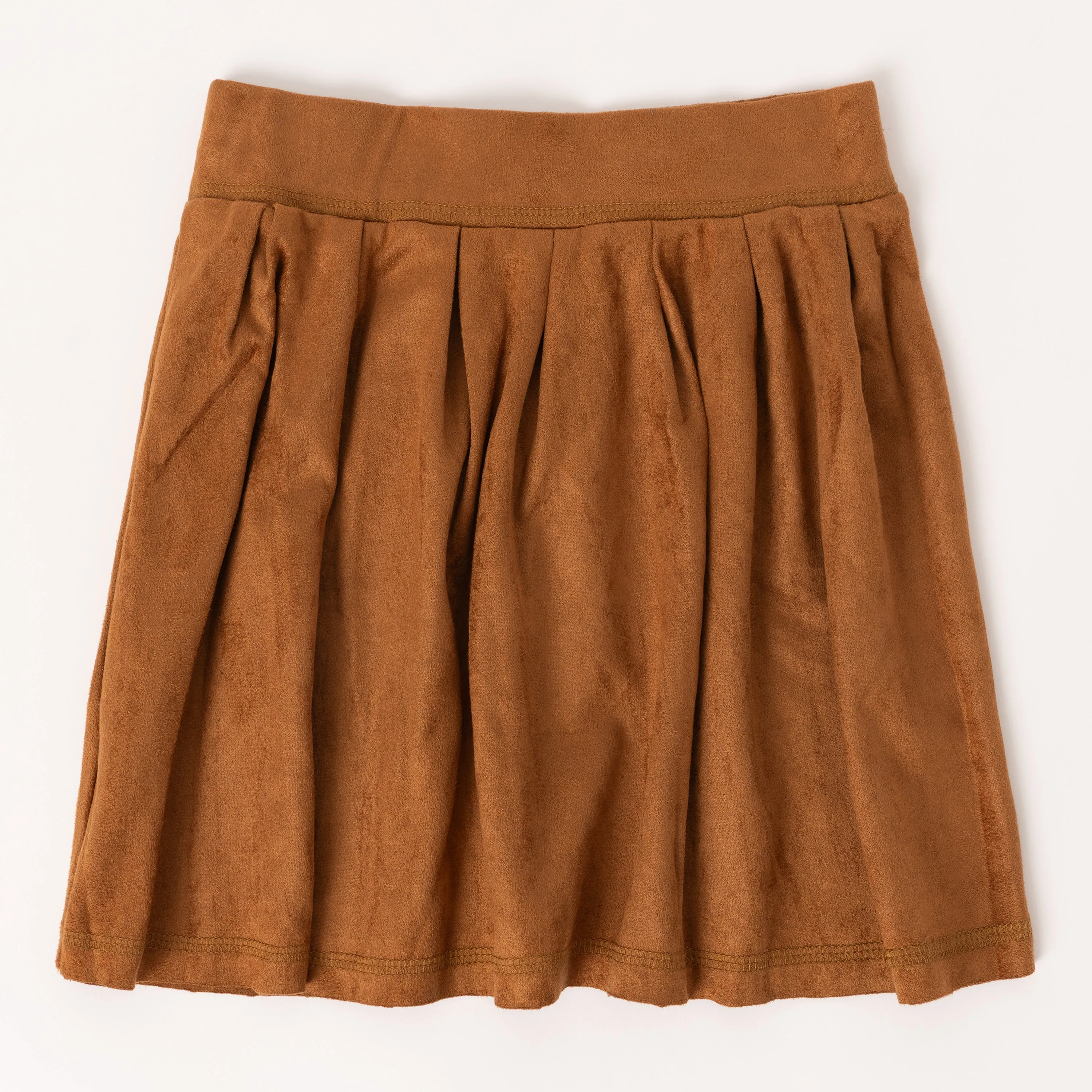 Suede Pleated Skirt