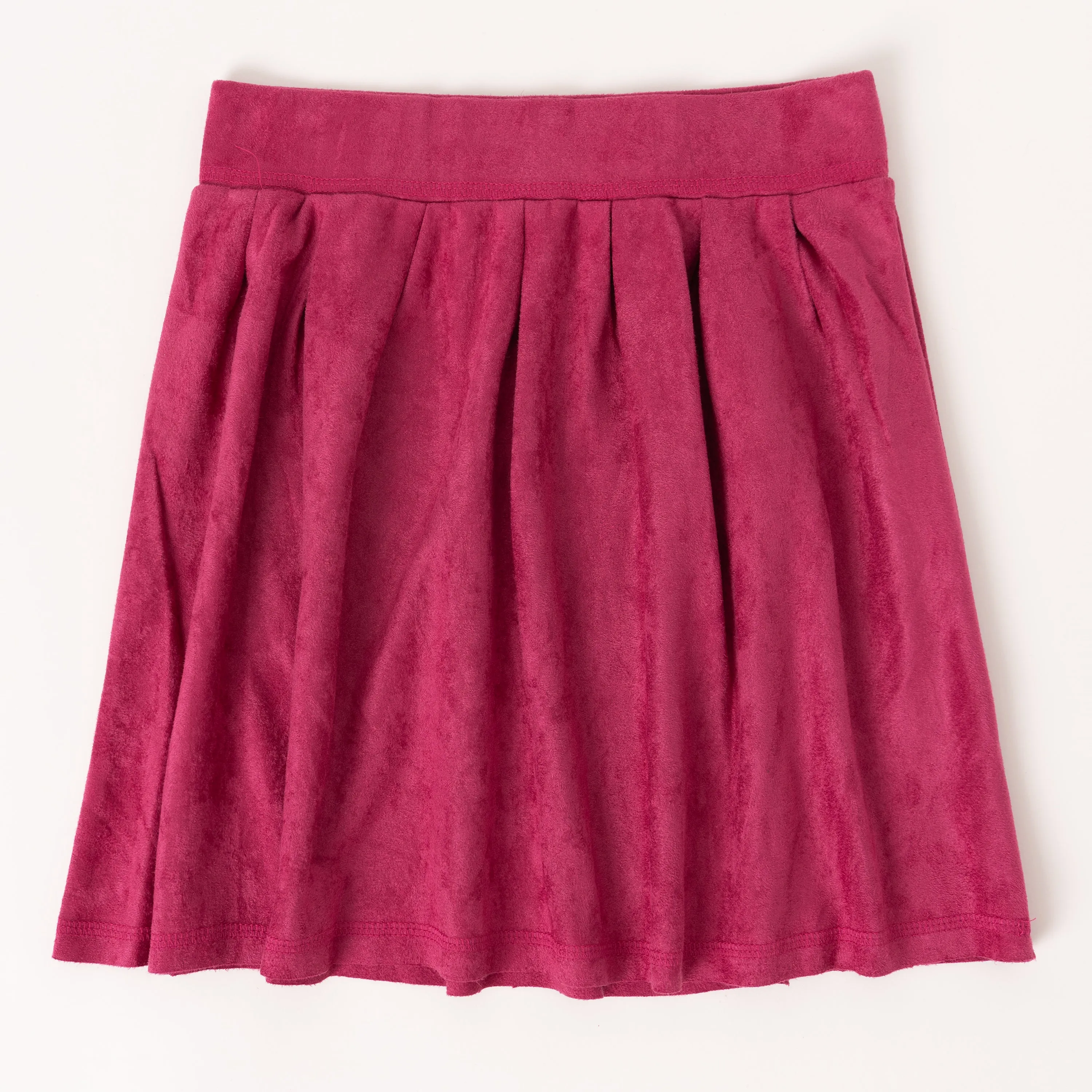 Suede Pleated Skirt