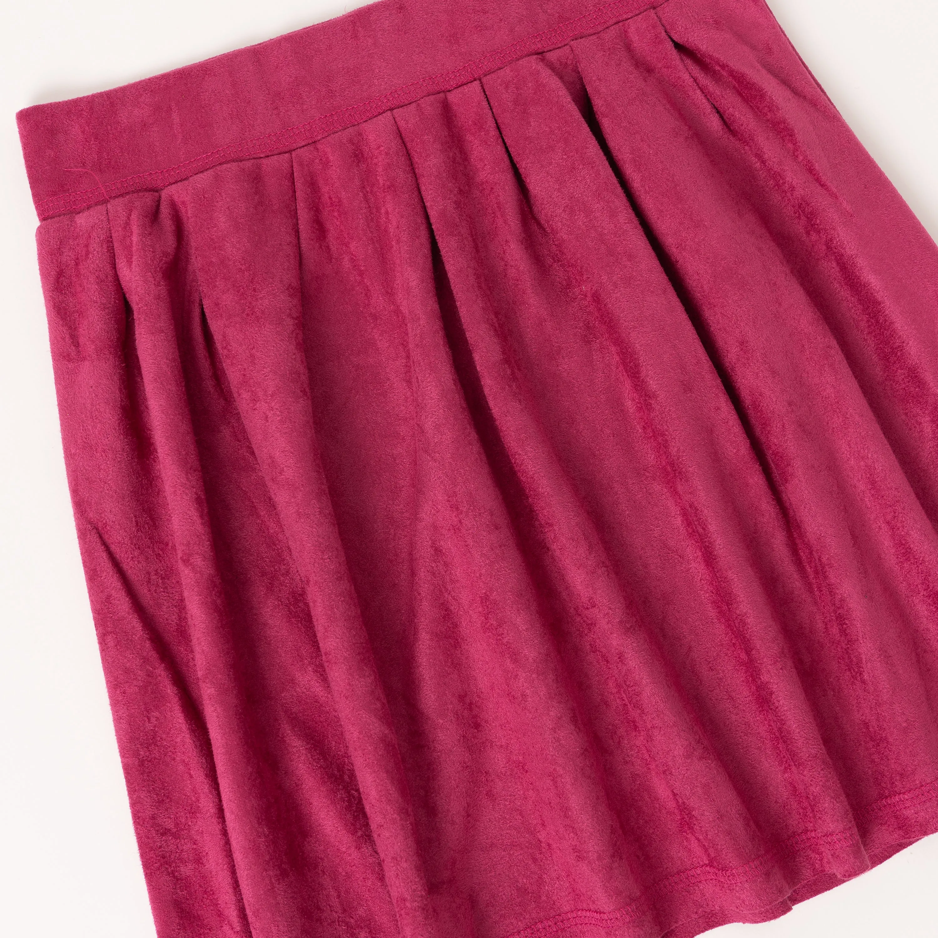 Suede Pleated Skirt