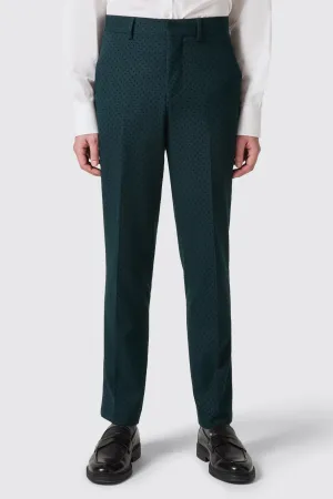 Sullivan Slim Fit Green Polka Dot Trousers