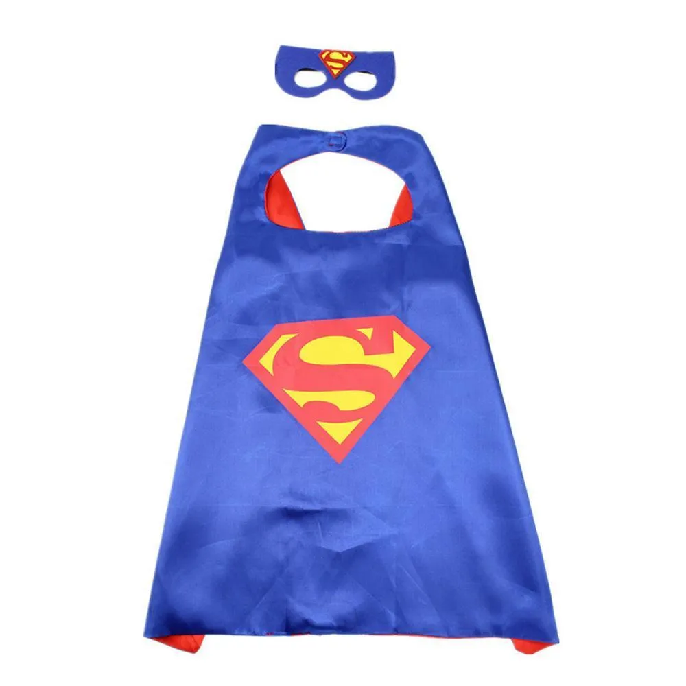 Superman Cape Mask Set Costume Cloak for Children