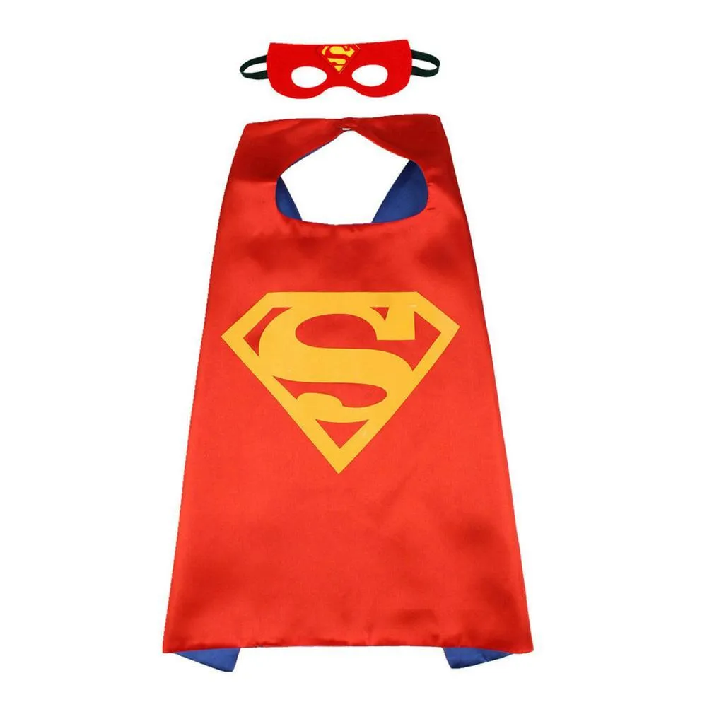 Superman Cape Mask Set Costume Cloak for Children