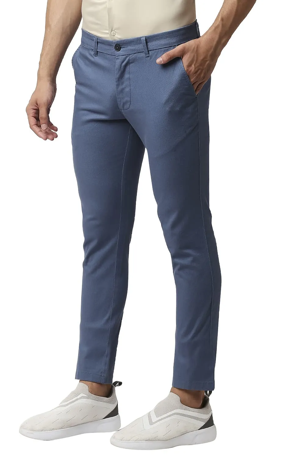 Tapered Fit Cotton Stretch Trousers