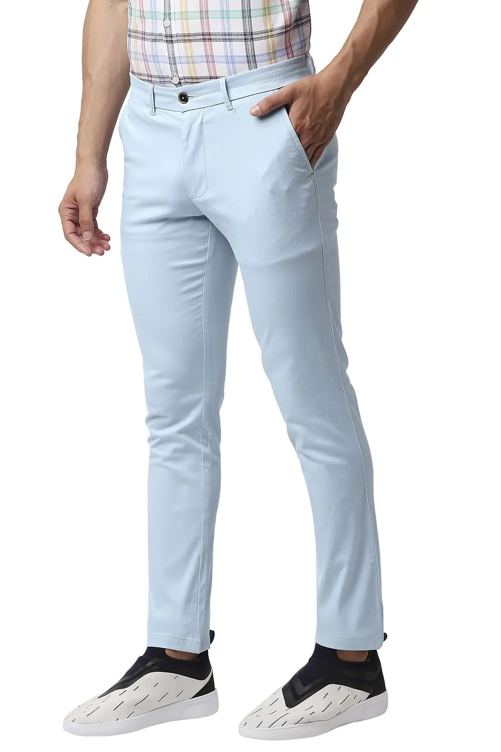 Tapered Fit Cotton Stretch Trousers