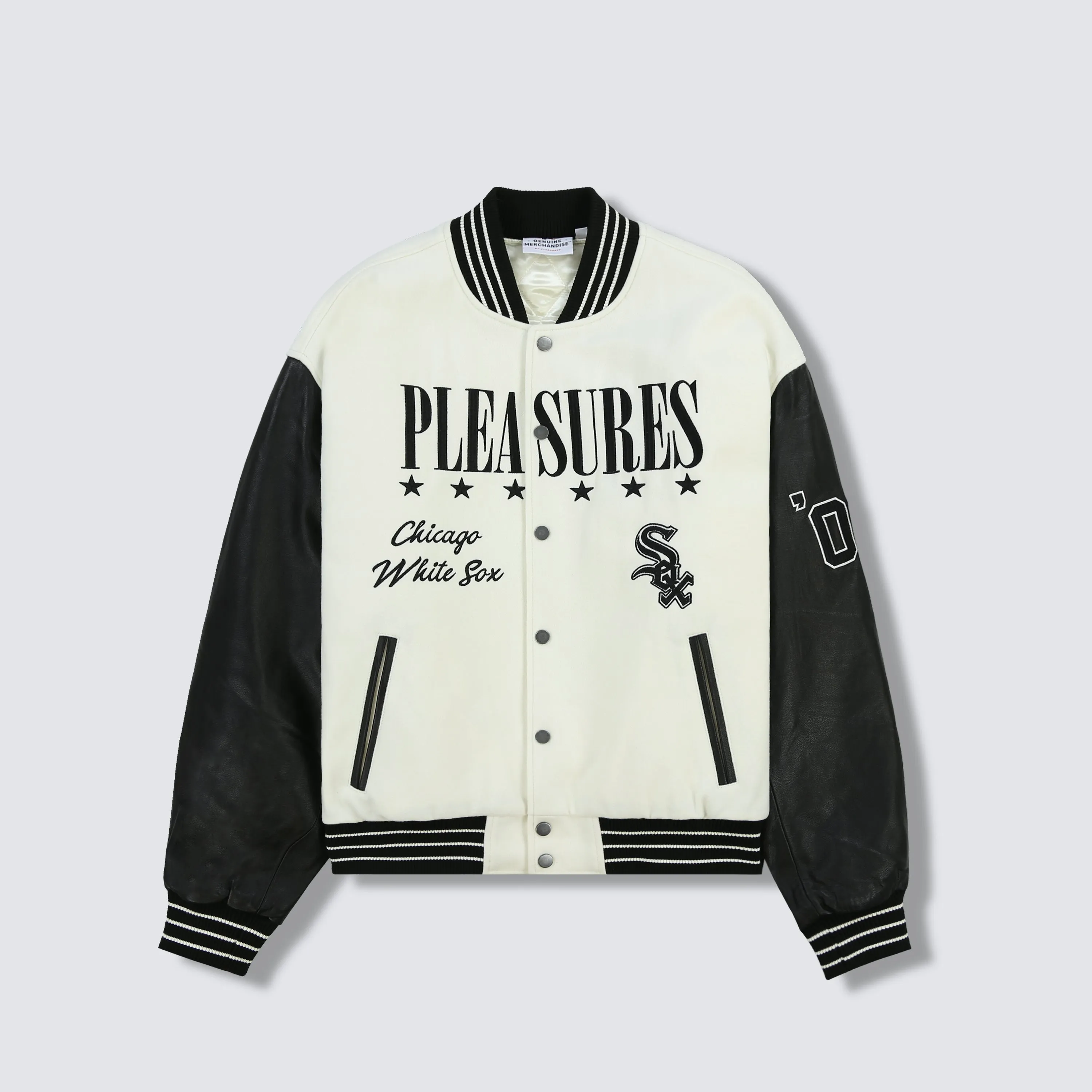 TEAM VARSITY LEATHER JACKET - WHITE SOX