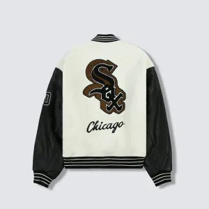 TEAM VARSITY LEATHER JACKET - WHITE SOX