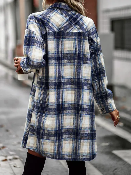 TEEK - Plaid Cardigan Shirt Jacket