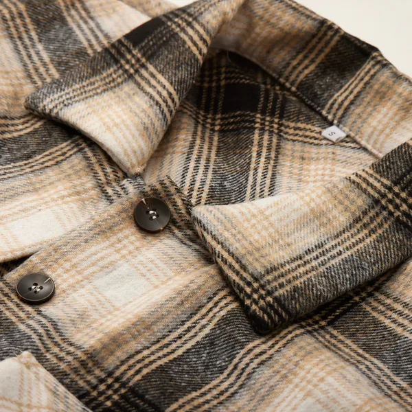 TEEK - Plaid Cardigan Shirt Jacket