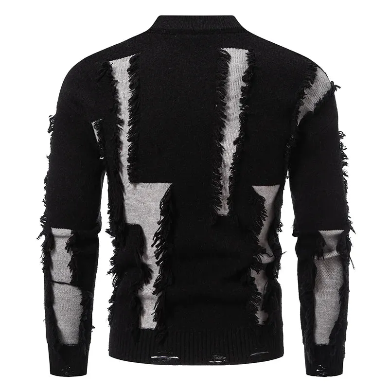 Texture Frayed Sweater