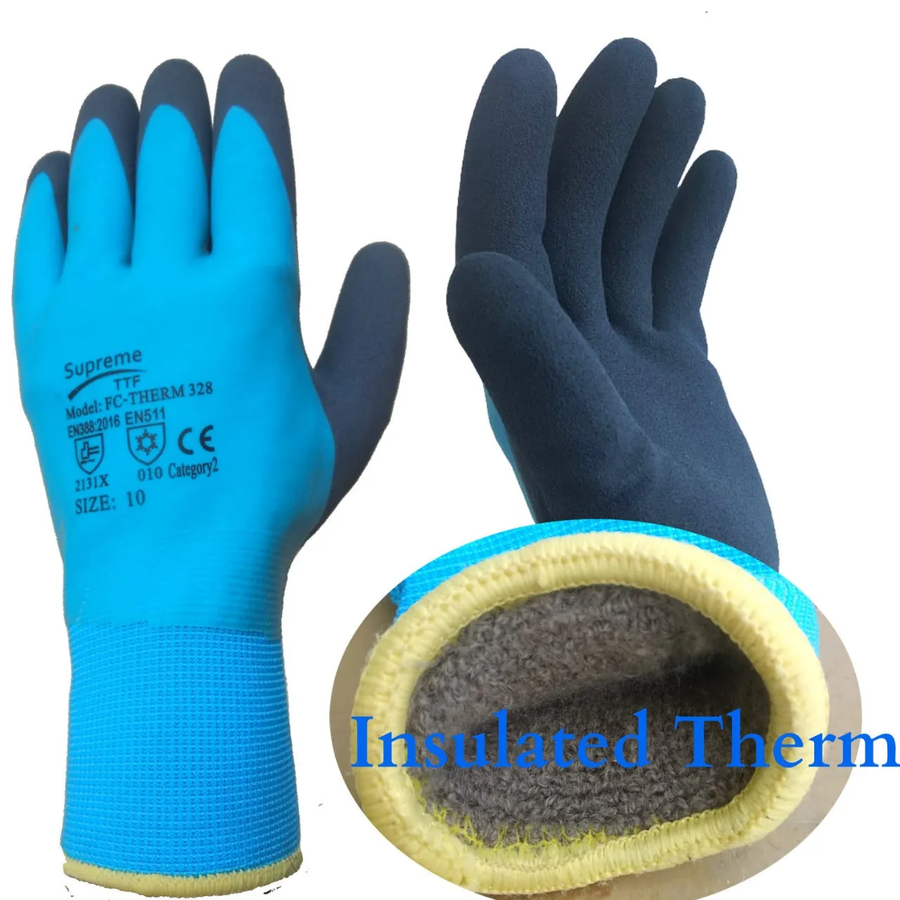 Thermal Insulated Winter Waterproof Gloves Outdoor Warm Thick Latex Work Glove