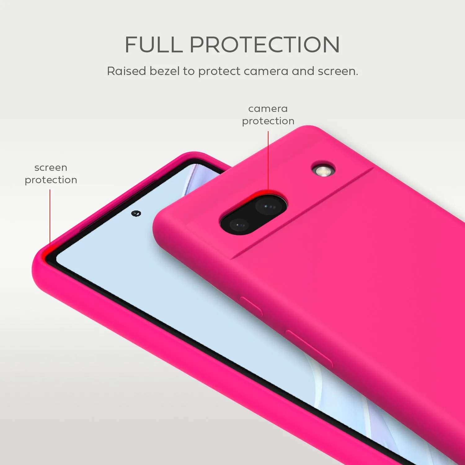 Tough On Google Pixel 7a Silicone Case Hot Pink