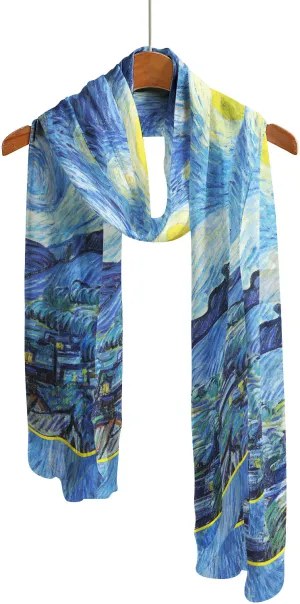 van Gogh Starry Night Silky-soft Polyester Sheer Long Scarf