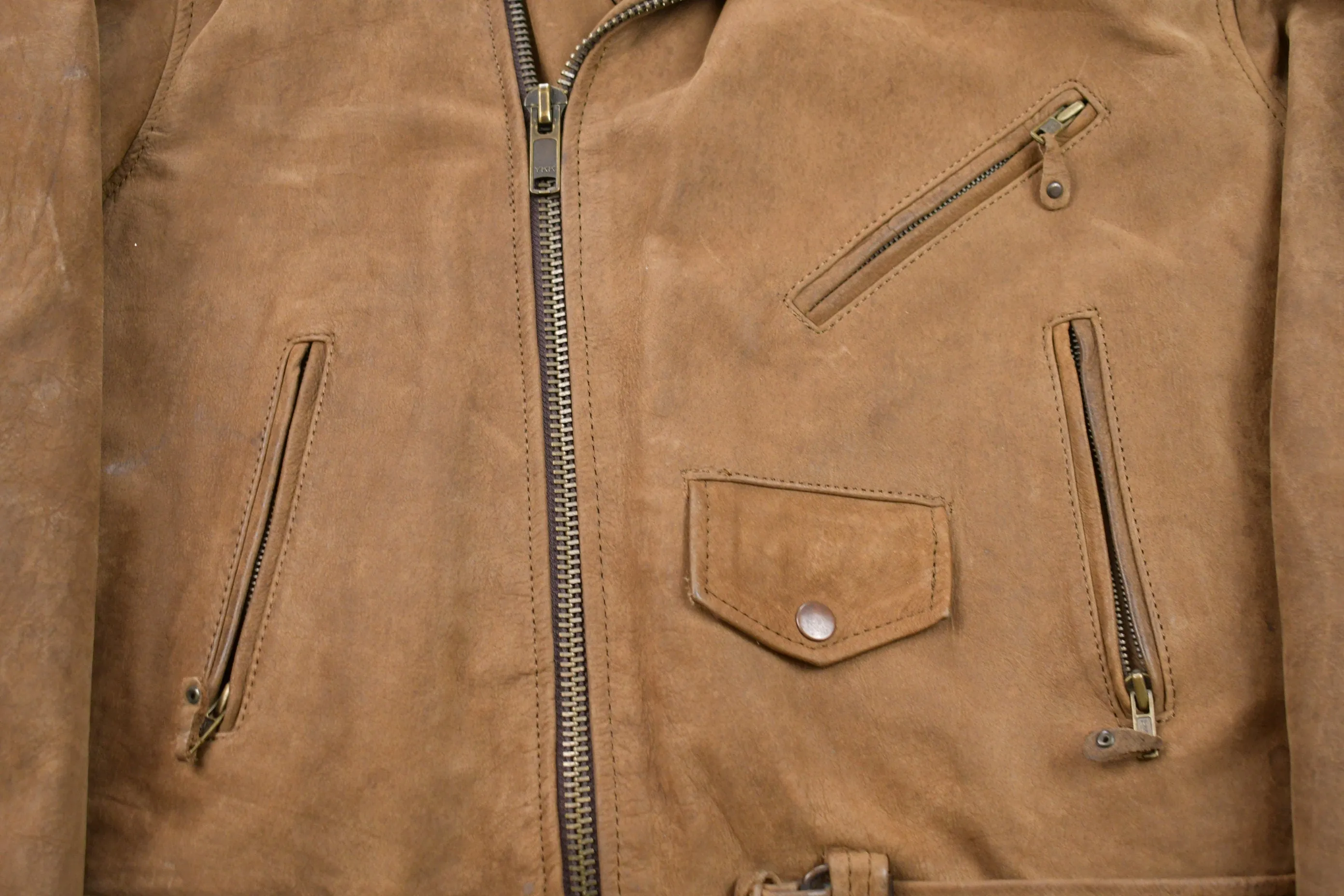 Vintage 1990s Unik Suede Leather Biker Jacket