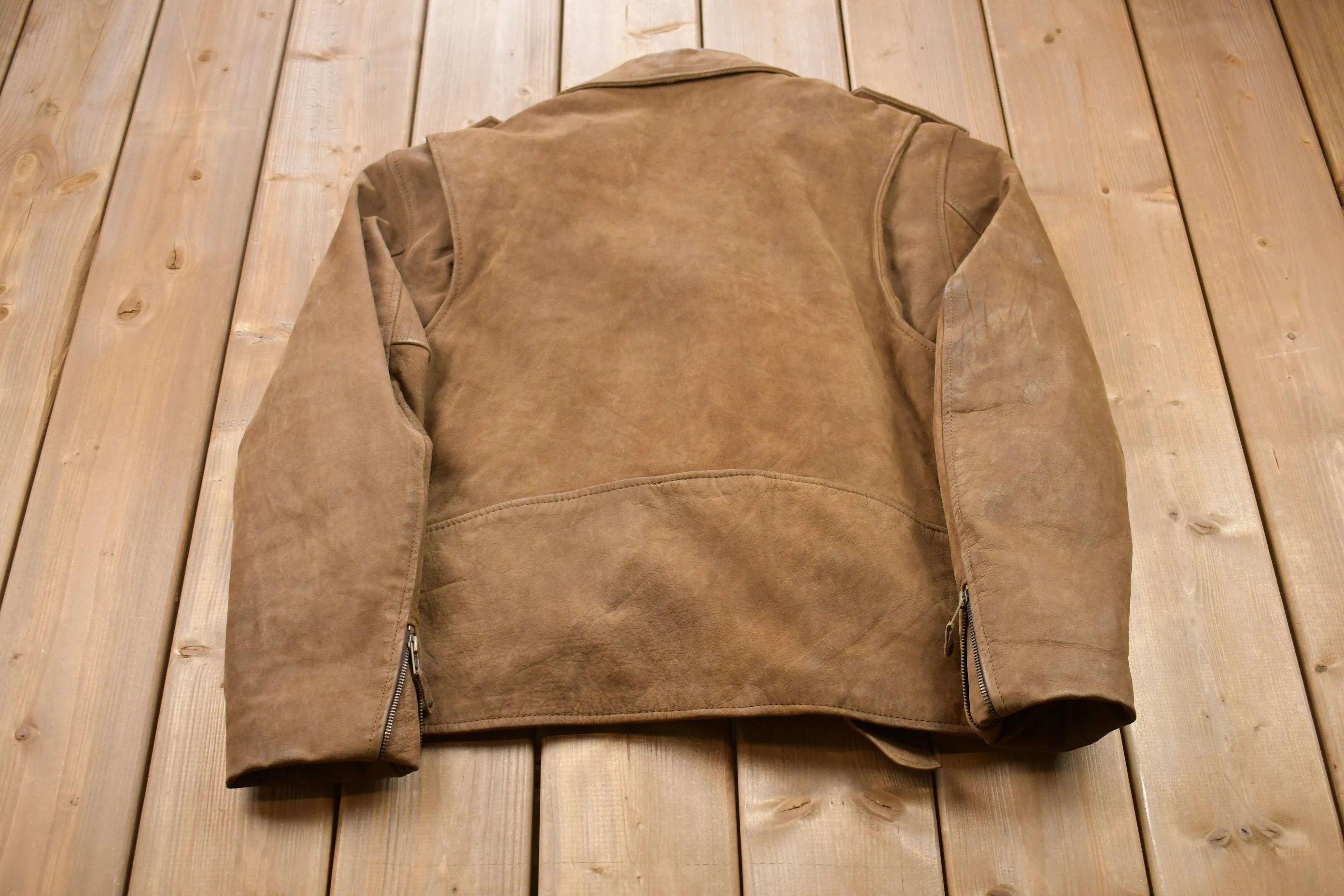 Vintage 1990s Unik Suede Leather Biker Jacket