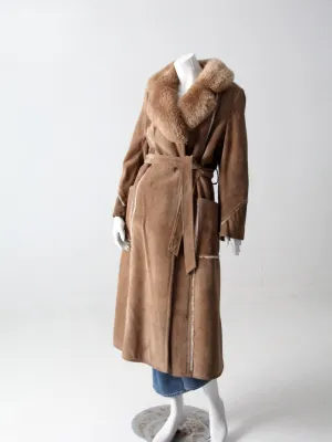 vintage 70s shearling full length coat