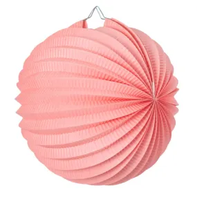 Vintage Pink Pleated Paper Lantern - 30cm