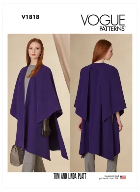 Vogue Pattern V1818  Misses' Cape