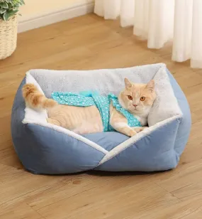 Warm Cat Nest Large Rectangle Fleece Bed  for Cat Small Dog