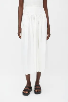 White Pleated Maxi Skirt