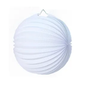 White Pleated Paper Lantern - 20cm