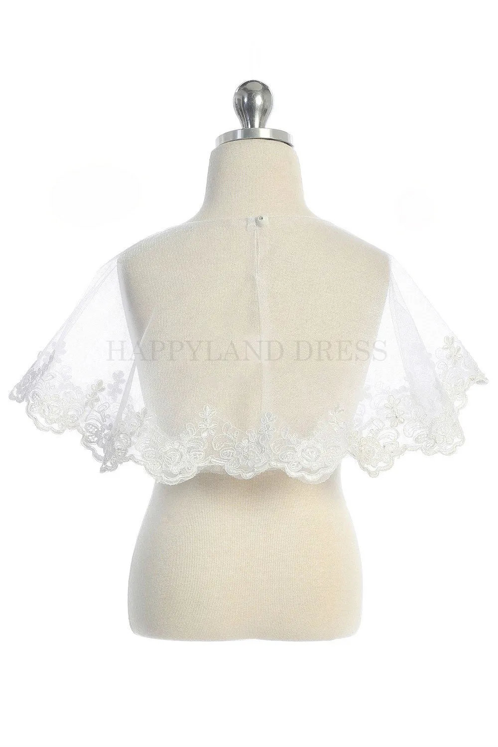 White Tulle Lace Cape