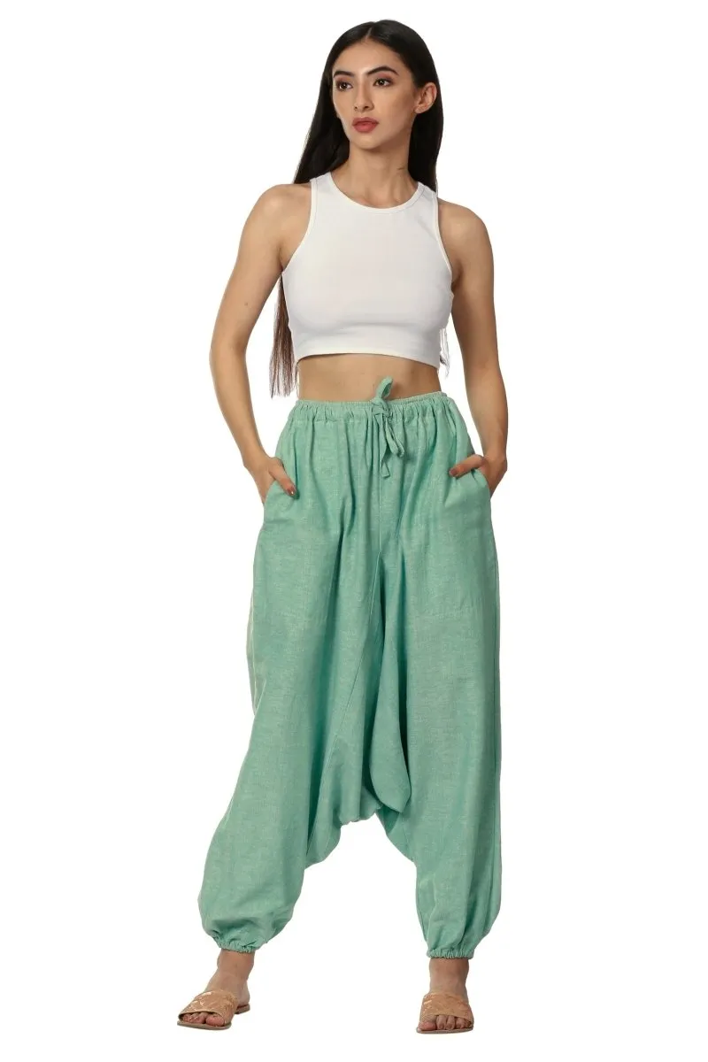 Women's Harem Pants | Sea Green | Fits Waist Size 28" to 36"