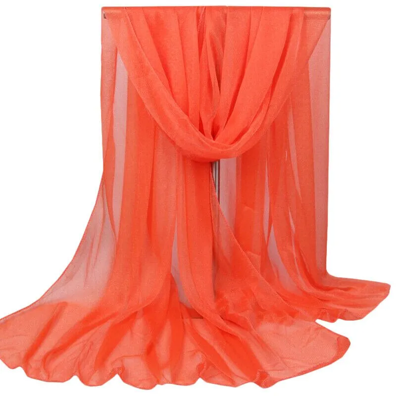 Women's Plain Wrap Shawl Stole Scarf Scarves Summer Holiday Sheer Long Sarong