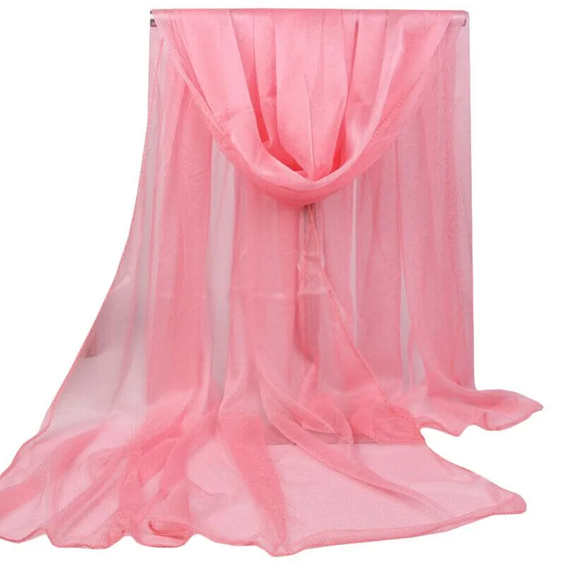 Women's Plain Wrap Shawl Stole Scarf Scarves Summer Holiday Sheer Long Sarong