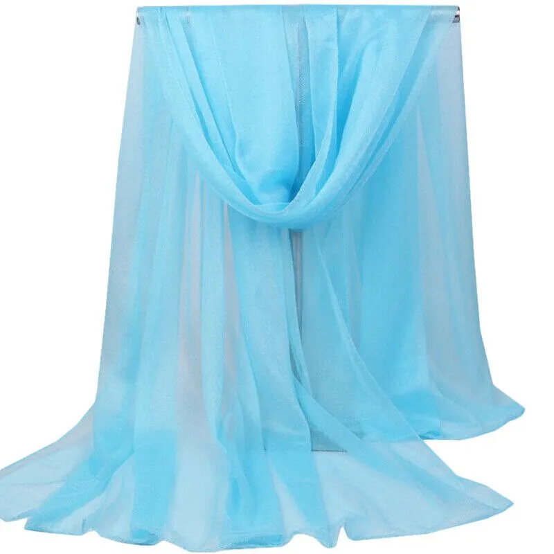 Women's Plain Wrap Shawl Stole Scarf Scarves Summer Holiday Sheer Long Sarong