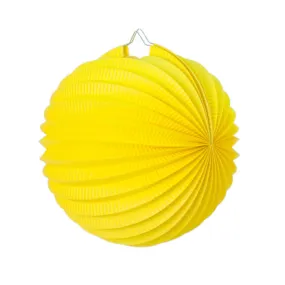 Yellow Pleated Paper Lantern - 20cm