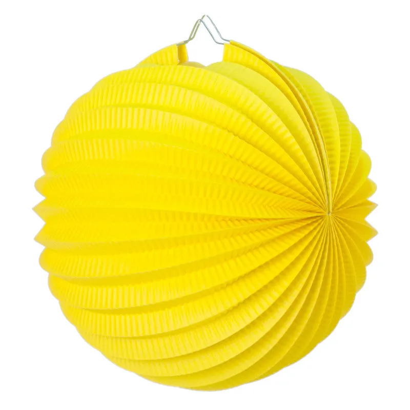 Yellow Pleated Paper Lantern - 30cm